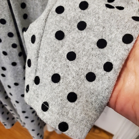 Isabel & Nina Grey & Black Polka Dot Knit Dress, Size Large - Picture 3 of 9